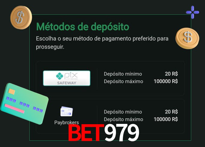 O cassino Bet979 oferece uma grande variedade de métodos de pagamento